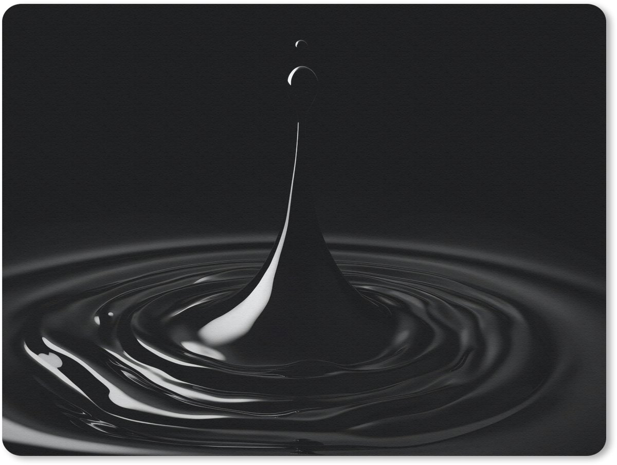 Muismat 23x19 cm - Mousepad Zwart - Water - Druppel - Muismatten