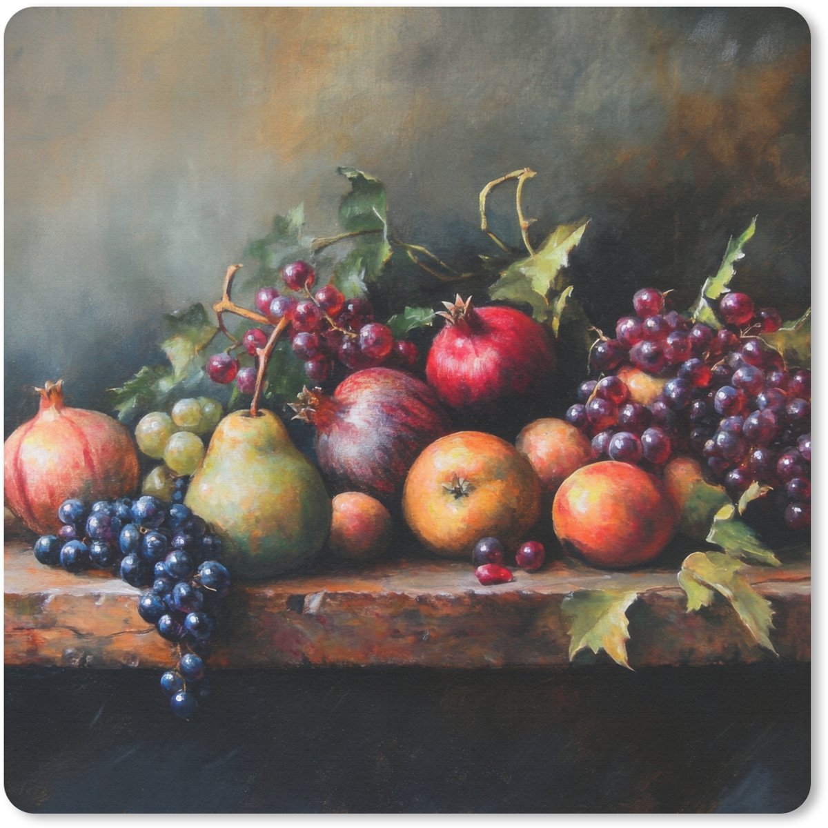 Muismat 30x30 cm - Mousepad Rustiek - Stilleven - Fruit - Muismatten