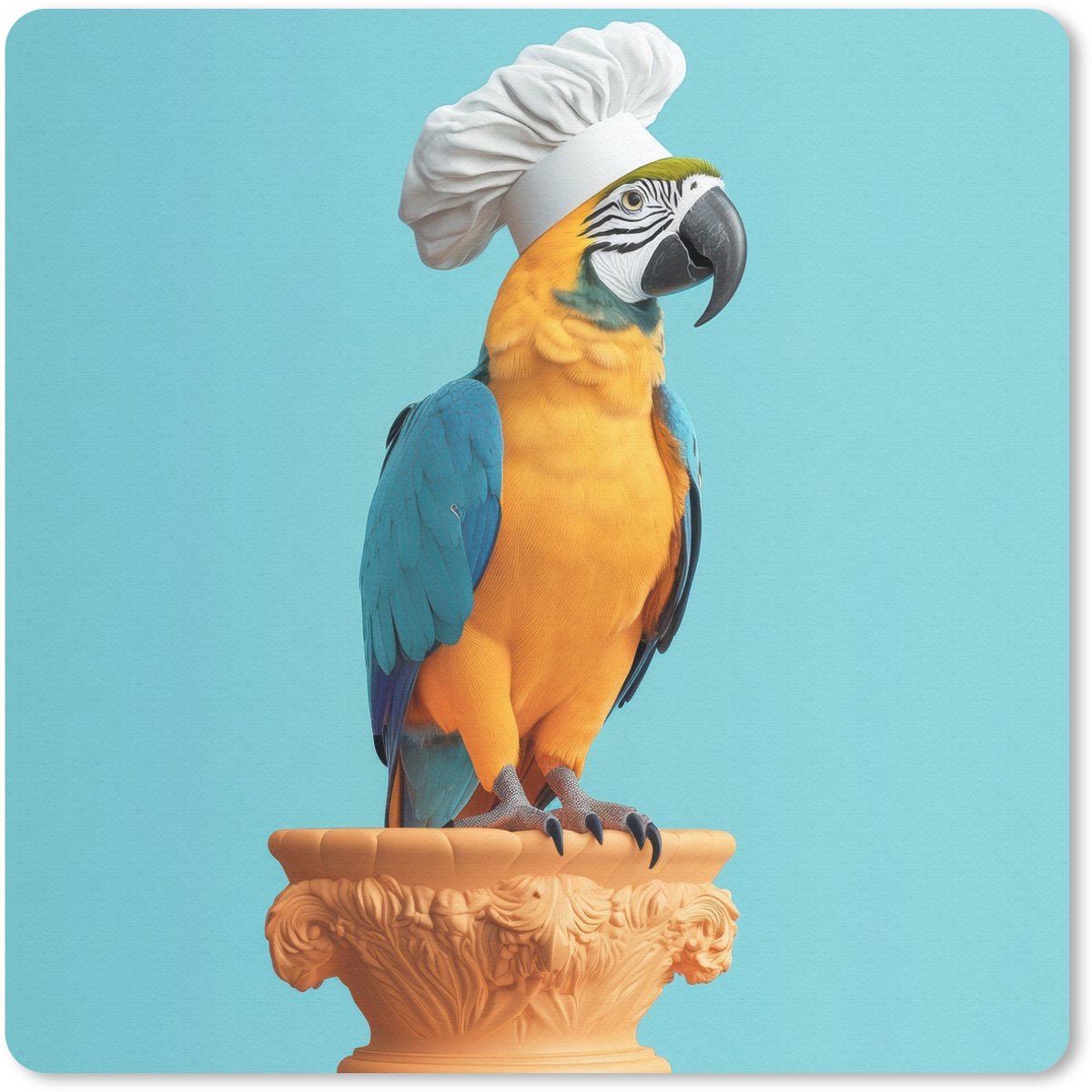 Muismat 30x30 cm - Mousepad Papegaai - Koksmuts - Grappig - Vogel - Muismatten