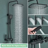 Douchekraan - Douchepaneel - Douche - Regendouches - Inbouw Douchekraan Set zonder Display – Regendouche met Piano-Stijl Mengkraan & Bidet Handdouche - Zwart
