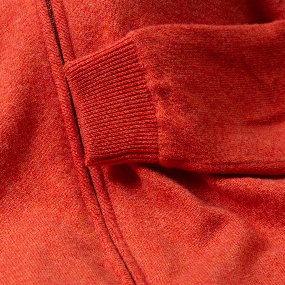 Osborne Knitwear Windstopper cardigan met rits heren – Trui met rits heren in Lamswol - Pullover Heren - Inferno - Zwarte voering - L