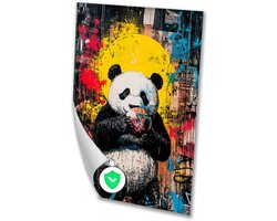 Panda met kleurrijke graffiti - Panda poster - Poster dieren - Street Art - Posters kunst - Minimalistische posters - poster 50x70 cm