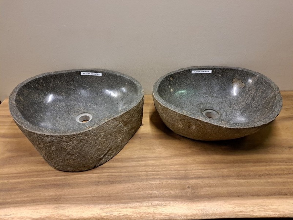2 waskommen uit 1 steen - 50x44x16cm - FL23104