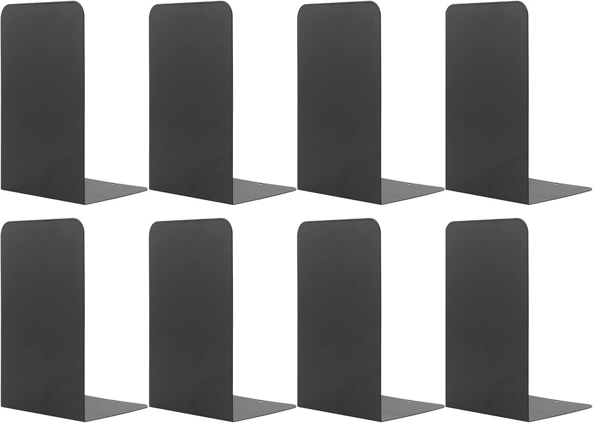 Ibenzoa® Robuuste Metalen Boekensteunen – Set van Vier Voor Diverse Gebruiksscenario's