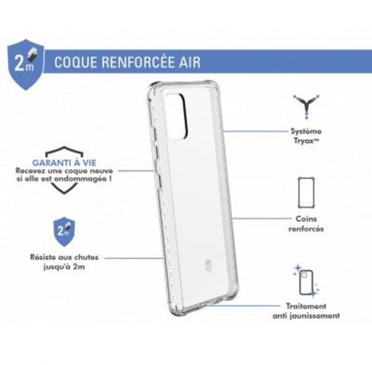 Force Case, Versterkte hoes Geschikt voor Samsung Galaxy A51 5G AIR, Transparant