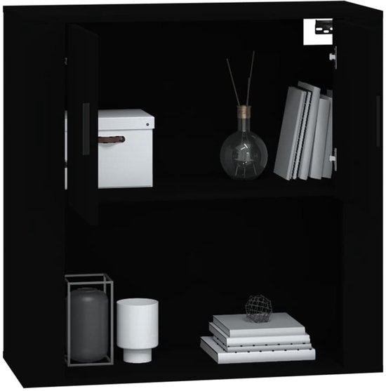 vidaXL Armoire murale 80 x 33 x 80 cm Bois traité Noir - Armoire murale - Armoires murales - Armoire murale - Armoire