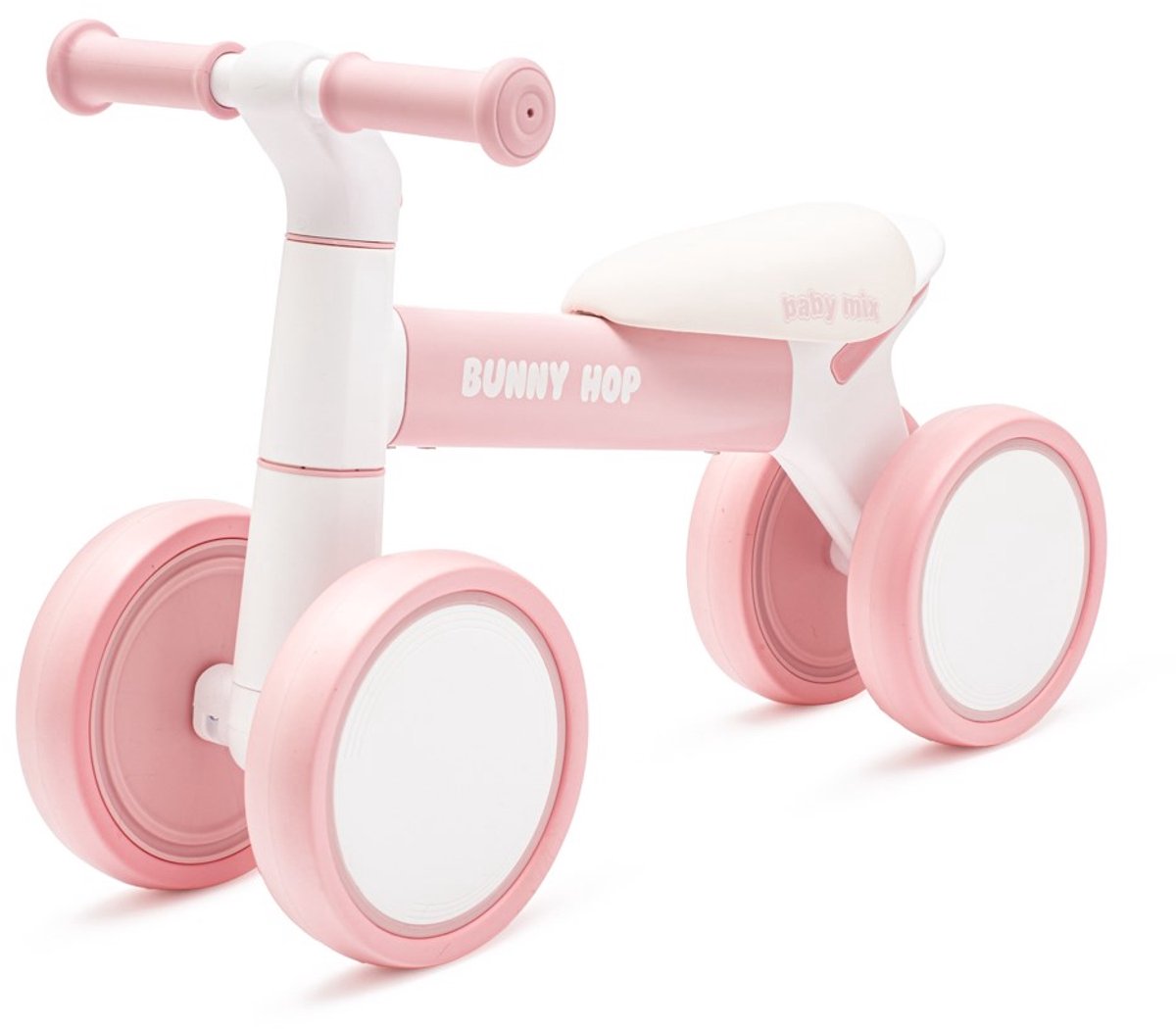 Baby Mix - Loopfiets - Bunny hop ultralight roze aluminium - Kinderfiets - Balansfiets - Peuterfiets - Vierwieler - Loopfiets voor kinderen
