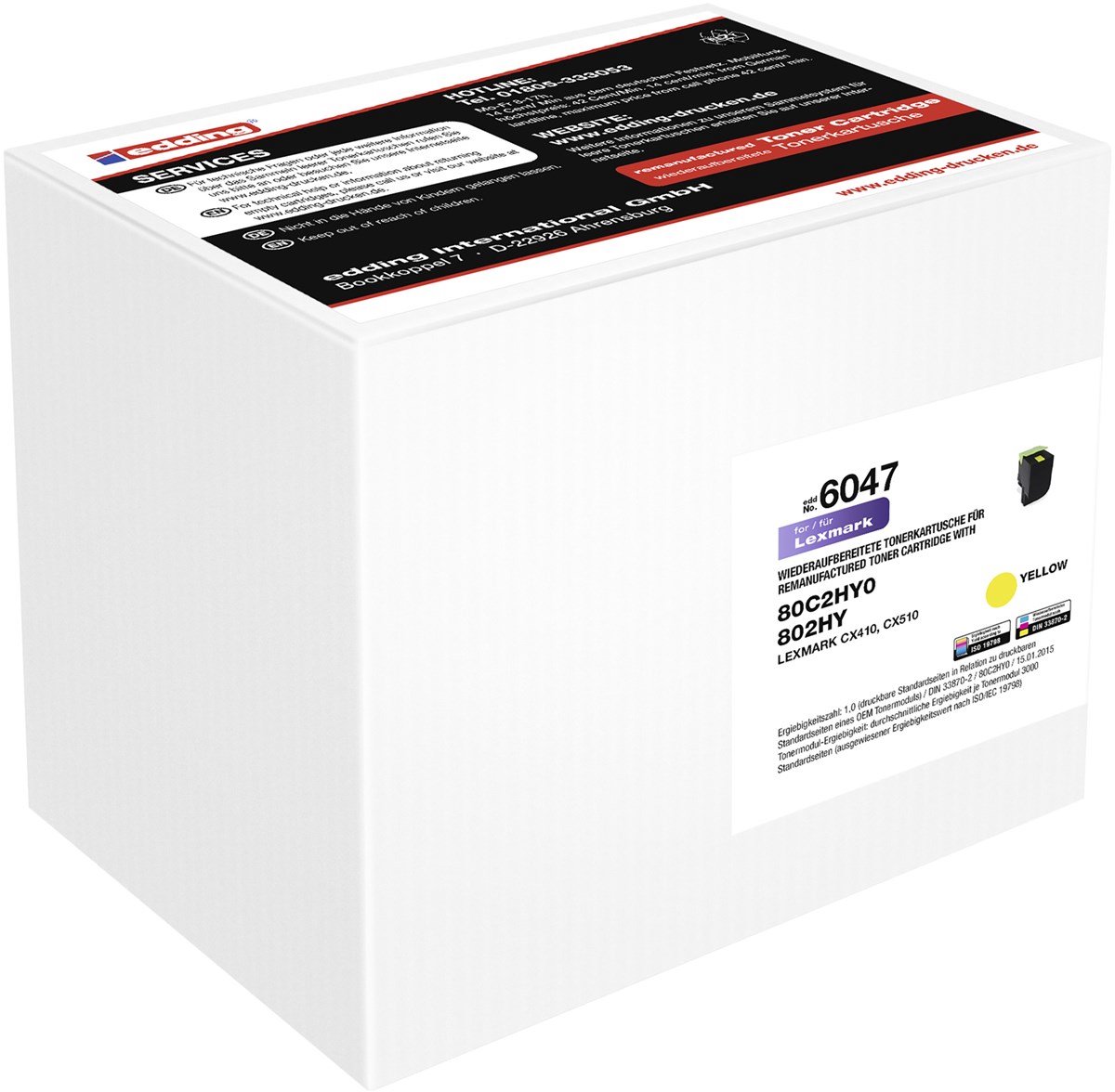 Edding EDD-6047 tonercartridge 1 stuk(s) Compatibel Geel