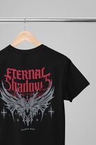 Oversized shirt - Eternal Shadows - Wurban Wear | T-shirt | Merk kleding | Unisex tshirt | Streetwear | Pump cover | Techno outfit | Merk shirt | Gym shirt | y2k | Techwear | Urban | Grote maten | T-shirt heren | T-shirt dames | Zwart
