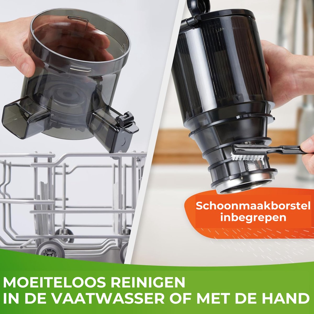 Nutrilovers sapcentrifuge NUTRI-PRESS MAX Hele vruchten persen Slow Juicer Slow Juicer koude pers met XXL 135 mm opening, BPA-vrij incl. sapfles, Slow Juice receptenboek thumbnail 4