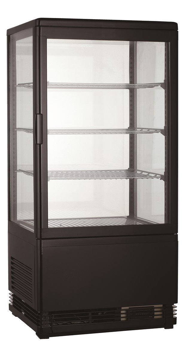 Combisteel Koelvitrine - 68L - Zwart - 0°c/+12°c - 4 Niveaus - 428x386x885mm