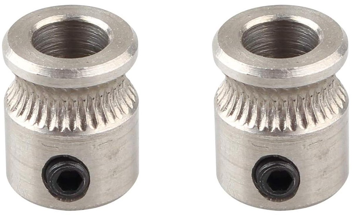 Makerbot MK8 Direct Drive Extruder Hobbed Gear 1.75mm & 3.0mm Filament 3D Printer Extruder Pulley 5mm Shaft Reprap - Set van 2