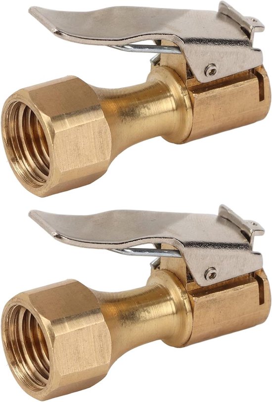 2 Stuks Tire Inflator Chuck, Tire Pump Adapter, Tyre Valve Air Pump Clip, Car Air Pump Thread Nozzle, voor Auto's, Fietsen, Motorfietsen, Bandenpompen