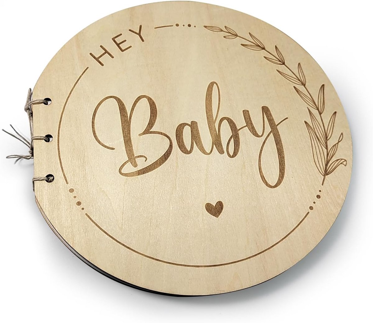 Herinneringsalbum - gastenboek voor babyshower en doop - houten omslag