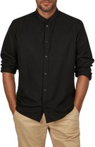 DENIMFY Heren Overhemd DFJesper regular fit Zwart 4XL Ronde Hals Volwassenen Linnen overhemd heren - zomerhemd