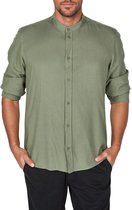 DENIMFY Heren Overhemd DFJesper regular fit Groen 3XL Ronde Hals Volwassenen Linnen overhemd heren - zomerhemd