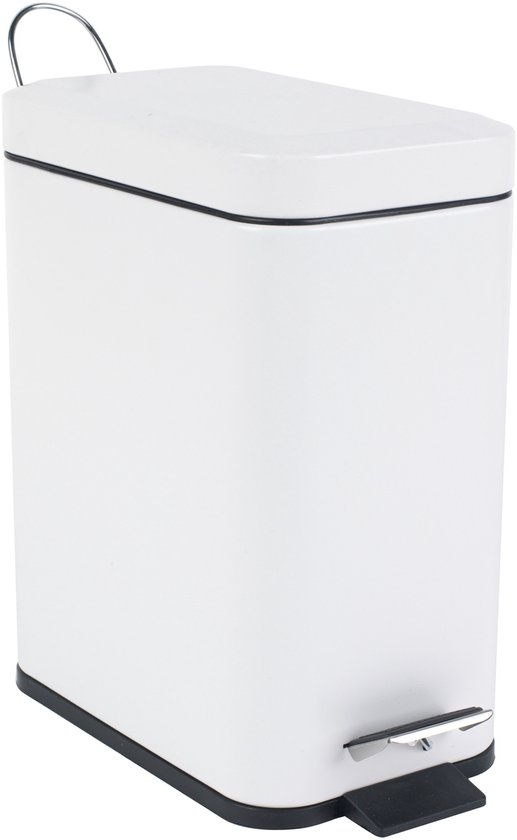 Beldray 5L Rechthoekige Pedaalemmer – Soft-Close Deksel | Wit