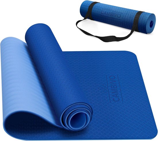 Yogamat antislip - voor yoga en pilates - 182x60cm TPE - 8mm dik