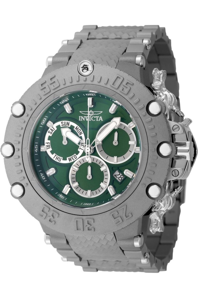 Invicta Subaqua 48192 Heren Horloge - Waterdicht - Analoog - Quartz Uurwerk - Titanium met groene Wijzerplaat - 52mm