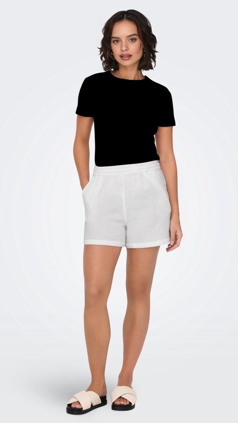 Shorts pour femmes | Mousseline | 100% coton | Blanc | Taille XXL