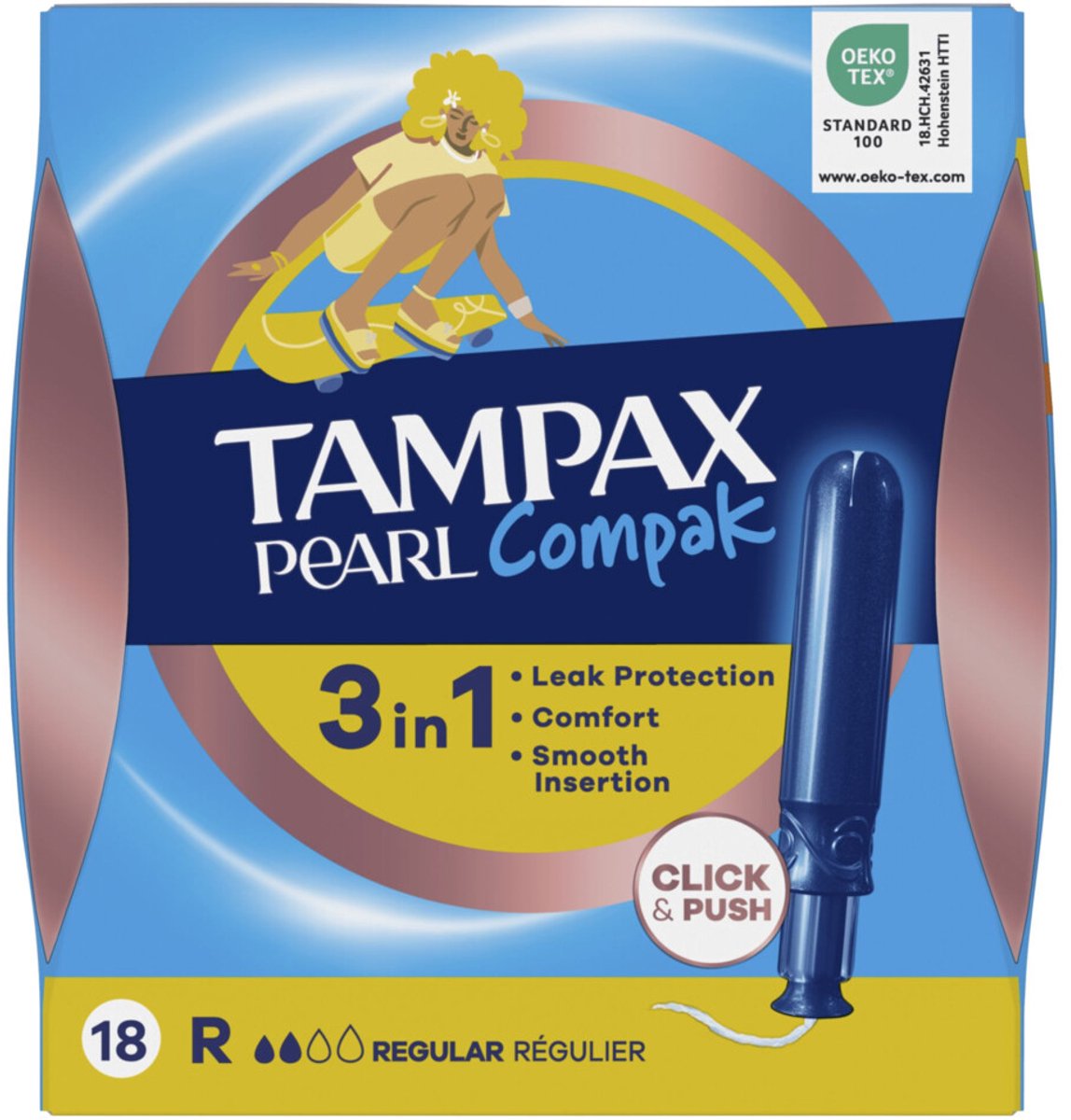 Tampax Pearl Compak RegularTampons Met Inbrenghuls X18