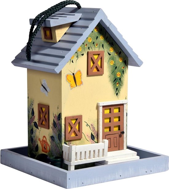 dobar® 25109FSC Buntes Vogelfutterhaus Café - Vogelhaus zum Hängen