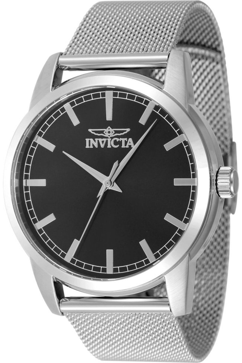 Invicta Celestial 48504 Heren Horloge - Waterdicht - Analoog - Quartz Uurwerk - Roestvrij Staal met zwarte Wijzerplaat - 43mm