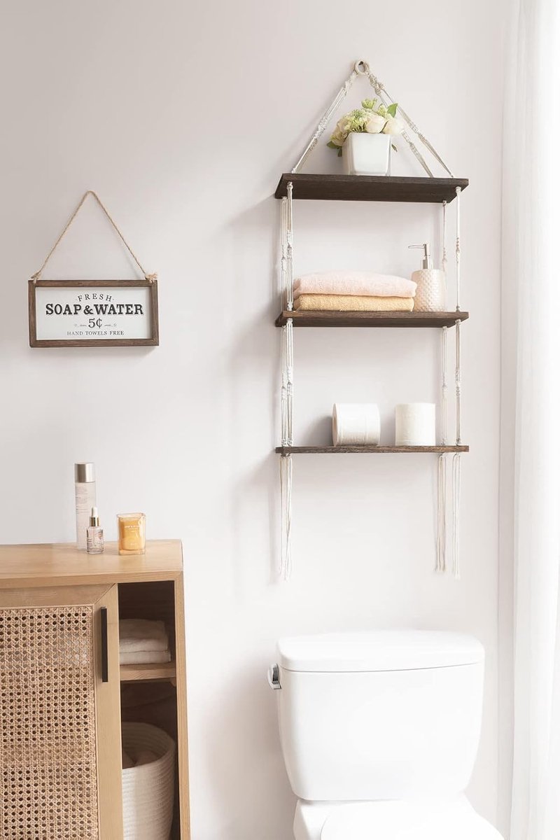 Macramé Plantenrek Lamppdcor Met 3 Niveaus - Hangend Wandrek Van Geweven Touw Voor Vetplanten En Decoratie 3 Lagen Zwevende Plank Macramé Plantenrek Lamppdcor Met 3 Niveaus - Hangend Wandrek Van Geweven Touw Voor Vetplanten En Decoratie 3 Lagen Zwevende Plank
