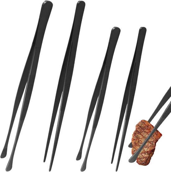 May - kookpincet - keukenpincet - grilltang - 35 cm lang - gebogen punt - roestvrij staal