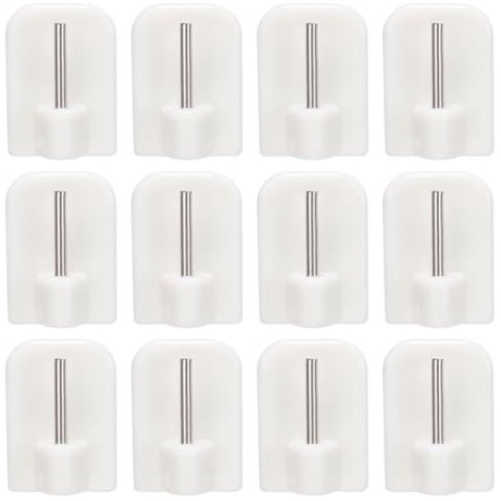 20 stuks zelfklevende haken voor vitragestangen, gordijnstangen, gordijnstangen, bistrostangen