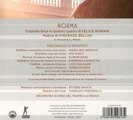 Orchestra E Coro Del Teatro La Fenice & Ettore Gracis - Vincenzo Bellini: Norma (2 CD)
