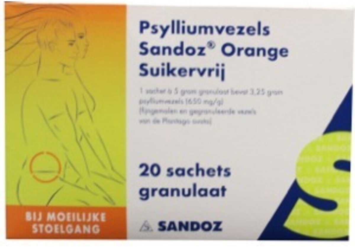 Goedkoopste Sandoz Psylliumvezels Granulaat Suikervrij 20 sachets