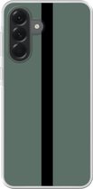 Telefoonhoesje Geschikt voor Samsung Galaxy A56 hoesje - Groen - Zwart - Streep - Minimalistisch - Siliconen Telefoonhoesje Telefoonhoesje
