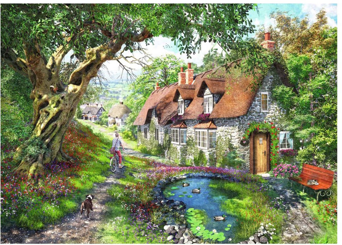 Ravensburger puzzel Flower Hill Lane