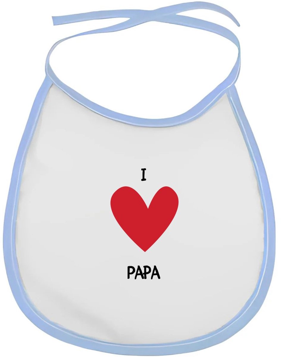 Akyol - i love papa slabbetje blauw - Vader - papa's - vaderrdag - cadeau voor papa - hartje - familie