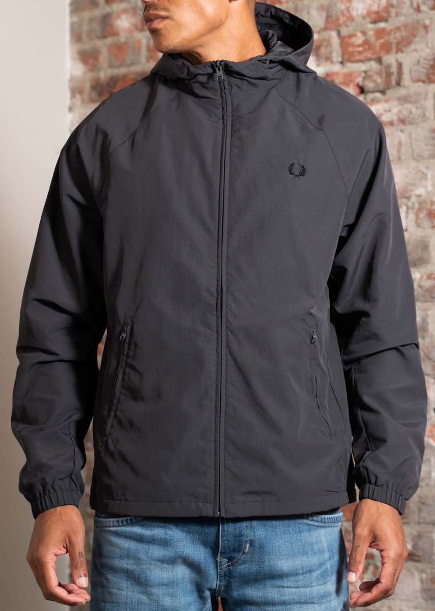 Winterjacke Herren Fred Perry Jacke Mit Kapuze Seersucker Half Zip