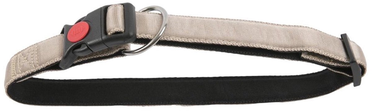 De-Tail Halsband Nylon met zachte voering en snelsluiting 25 mm x 50-65 cm Beige