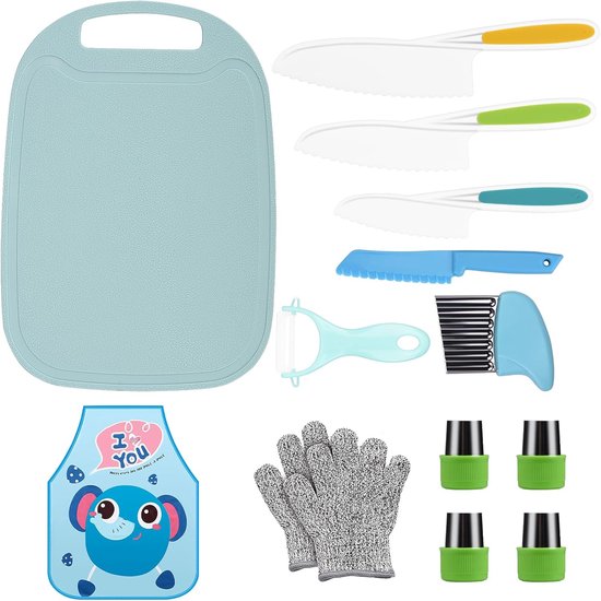 Ensemble 8 Pièces Couteaux Cuisine Enfant En Bois - Kit Sécurité Pour Petits Chefs