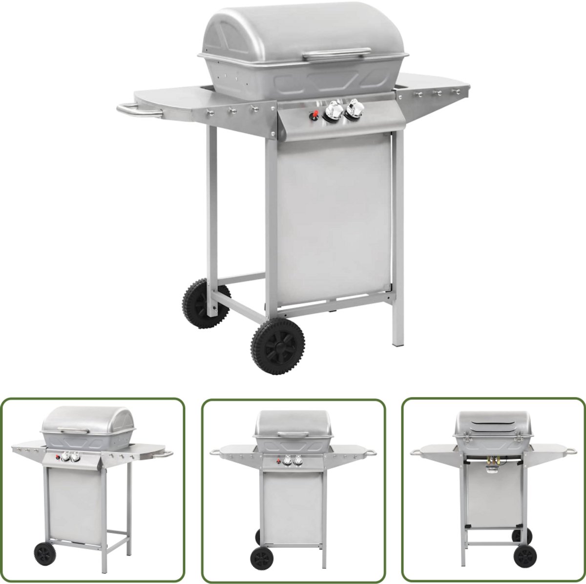 The Living Store BBQ Gas - Luxe - 108 x 55 x 100 cm - 2 kookzones - Roestvrijstaal