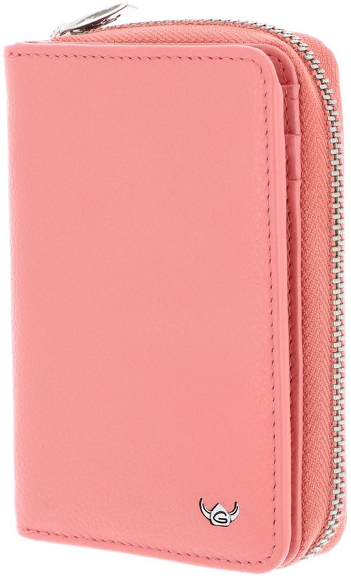 Golden Head Cuir Porte-monnaie Madrid RFID Protect Zipped Billfold Coin Wallet Coral Corail