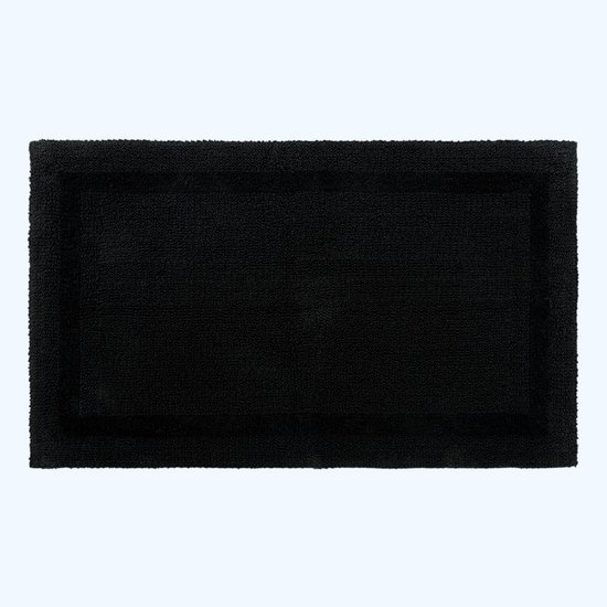 Homescapes Tapis de bain rond en coton, 80 cm – Noir