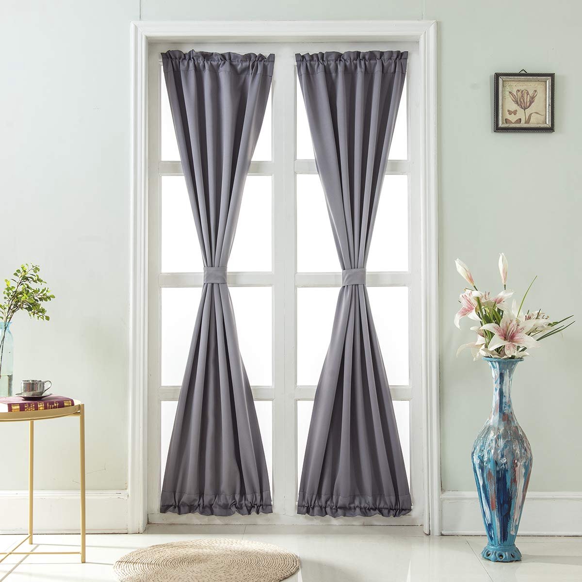 Unyqoos ® Elegant Verduisterend Deurgordijn voor Franse Deuren en Schuiframen in Stijlvolle Grijze Tint grijs