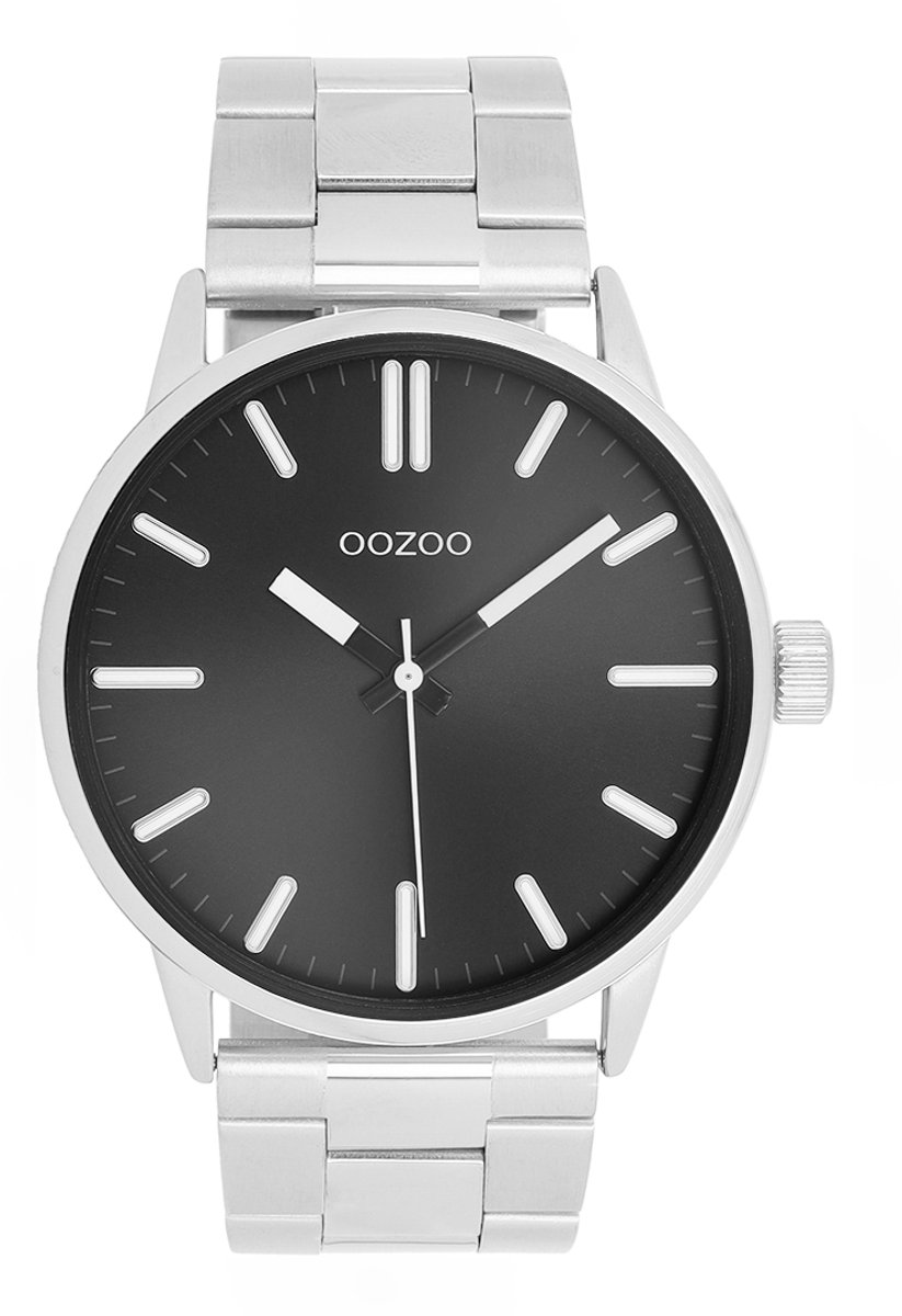 OOZOO Timepieces - Zilverkleurige horloge met roestvrijstalen armband roestvrijstalen armband - C11514