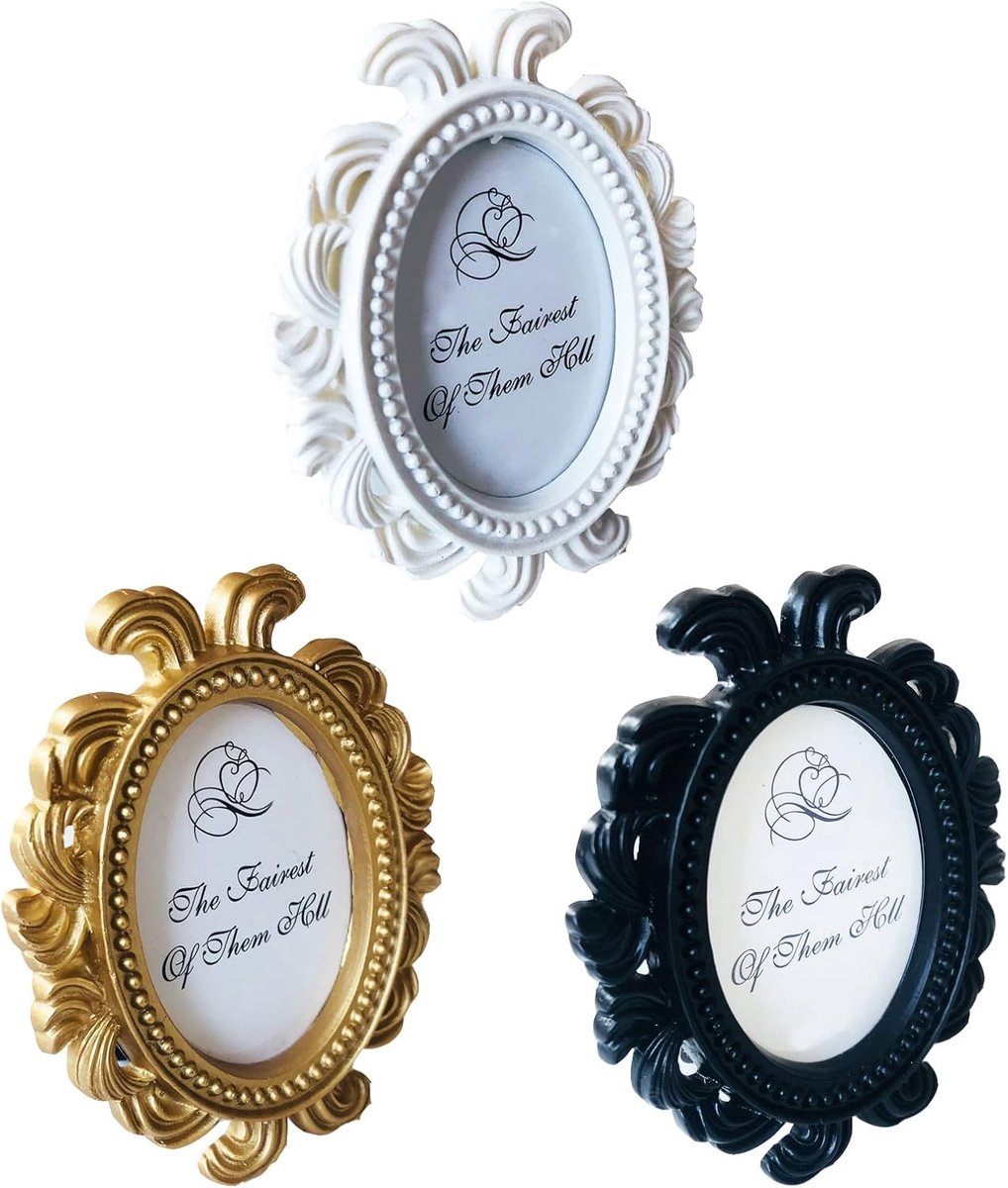 Vintage Fotolijsten Set - Decoratie en Cadeaus - 3 Stuks - Ovaal