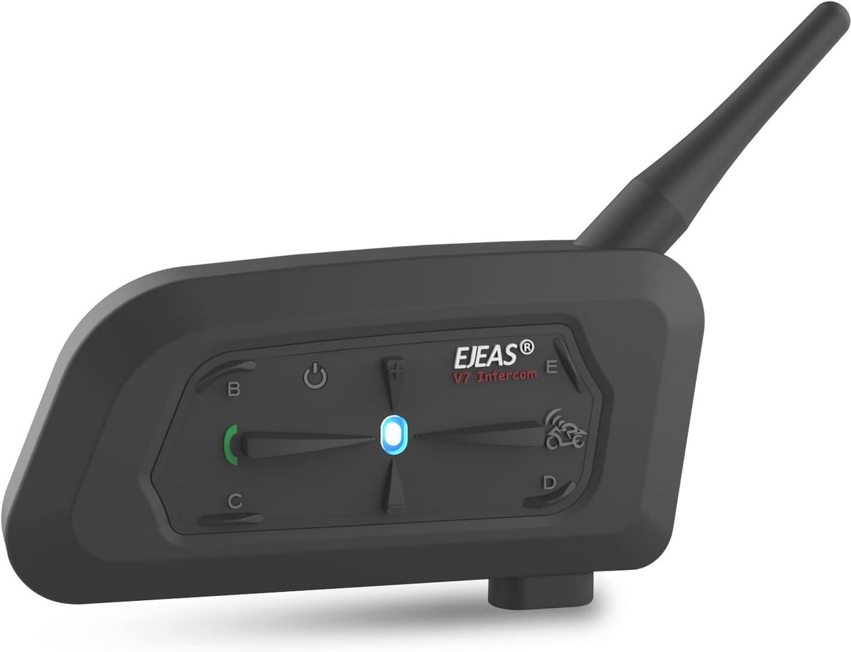 Bluetooth Intercom Headset voor Motorfiets - IP65 Waterdicht Communicatiesysteem voor 7 Rijders