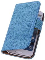 Antiek Blue Samsung Galaxy S5 Echt Leer Wallet Case Hoesje