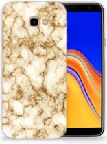 Geschikt voor Samsung Galaxy J4 Plus (2018) TPU Siliconen Hoesje Marmer Goud