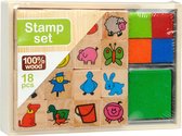 Jeu de timbres en bois - Animaux de la ferme