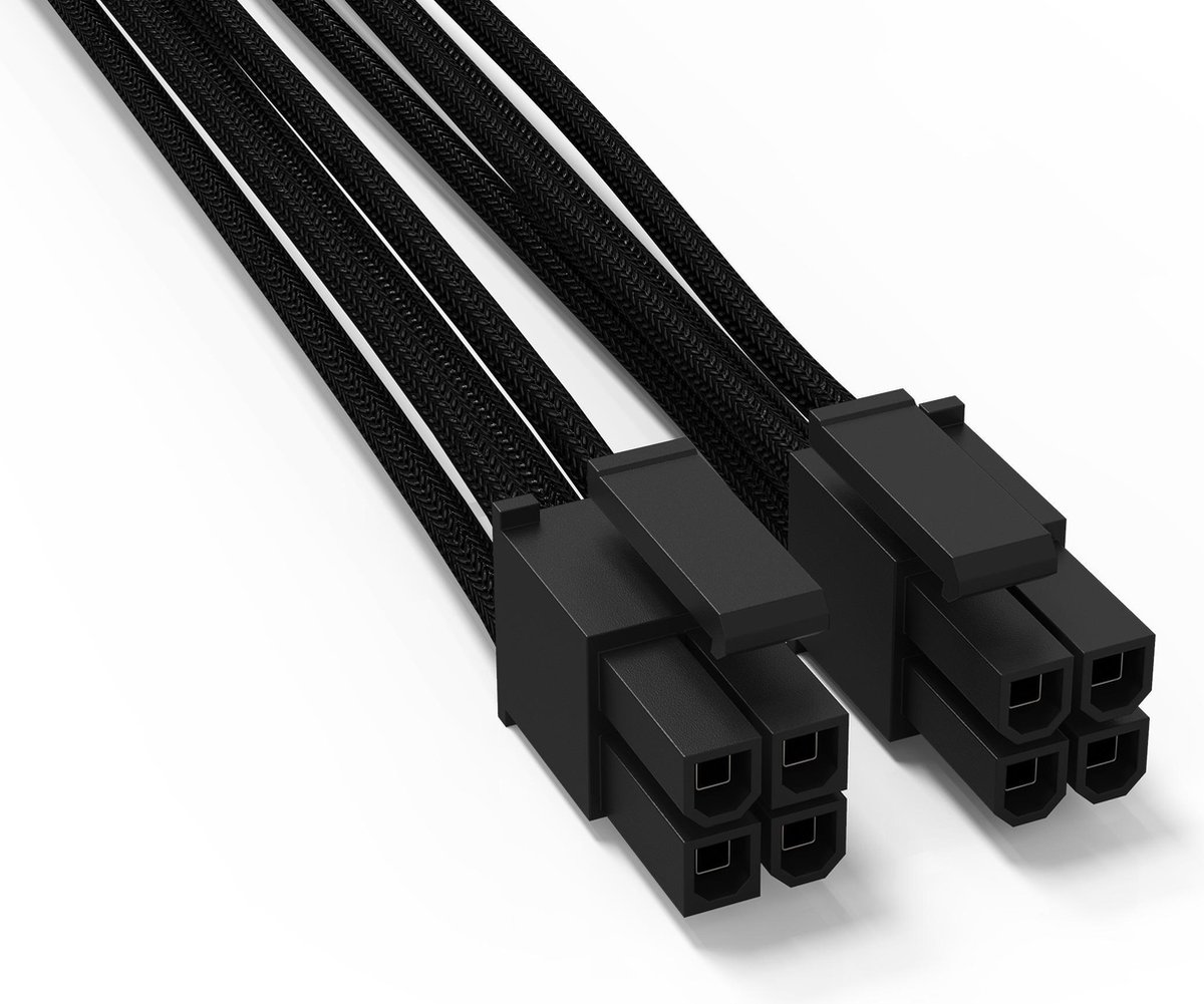 BeQuiet Computer, Stroom Kabel [1x ATX stekker 8-polig (4+4) - 1x ATX stekker 8-polig (4+4)] 45.00 cm Zwart