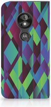 Motorola Moto E5 Play Standcase Hoesje Design Abstract Green Blue